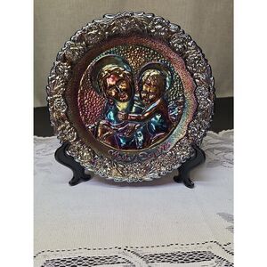 1973 Small Cowper Madonna - No Box Mother'S Day Plate-Carnival Glass by Fenton